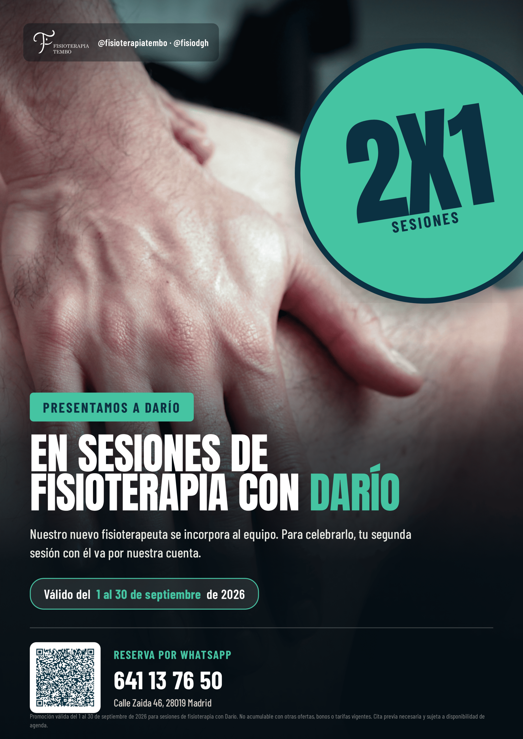 Promoción 2x1 fisioterapia Carabanchel promocion fisioterapia en carabanchel